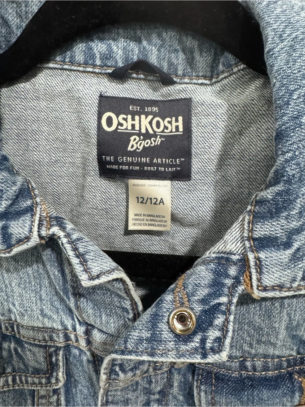 OshKosh B'gosh Classic Light Wash Denim Jacket